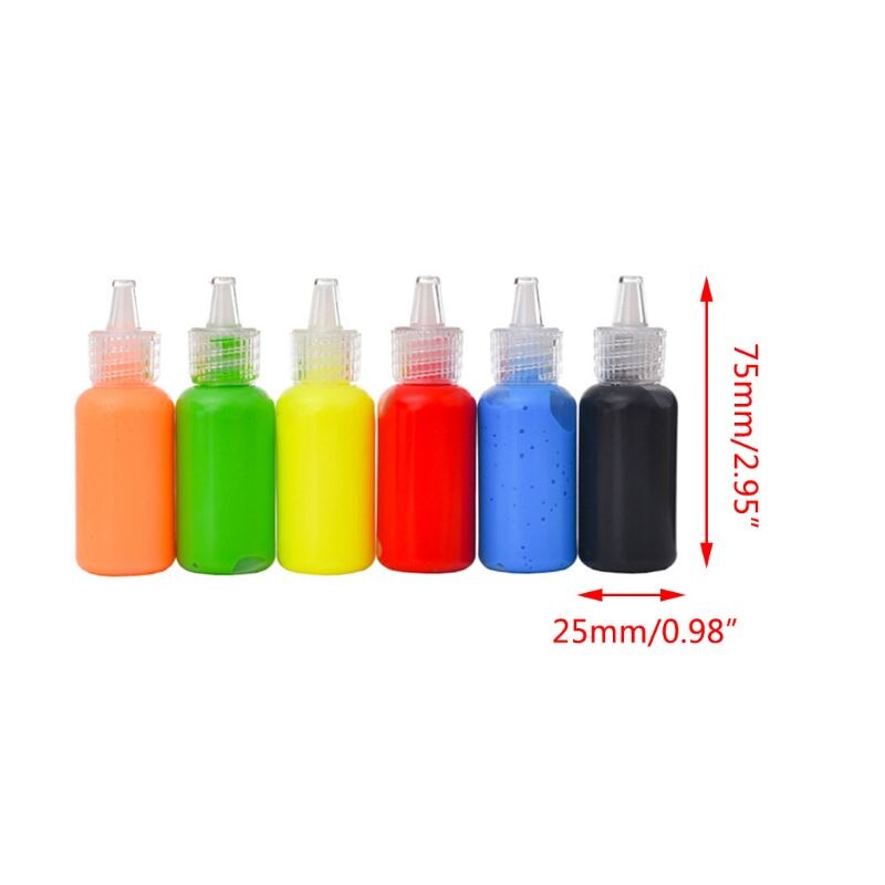6/12 Colors 3D Acrylic Pigment Watercolor Paint Drawing Art DIY Tool