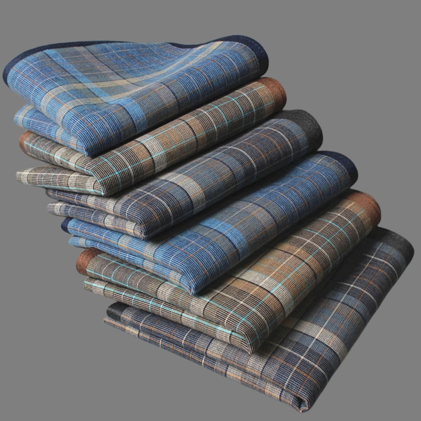 Mouchoir en tissu de style fin pour , tissu occidental à carreaux, mouchoir décoratif d'extérieur, sueur douce, 15.7 pouces, 6 pièces