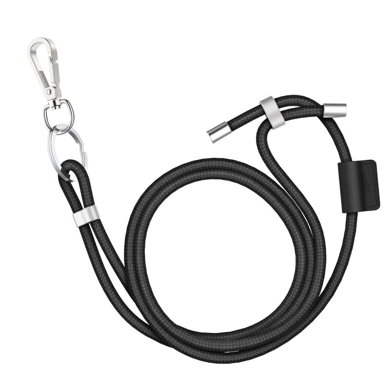 1,5 m Einstellbare Keychain Riemen Seil Telefon Nacken Gurt Schlüsselband für Ich würde Karte schlüssel kette USB abzeichen DIY Lariat Schlüsselband hängen Seile: Schwarz