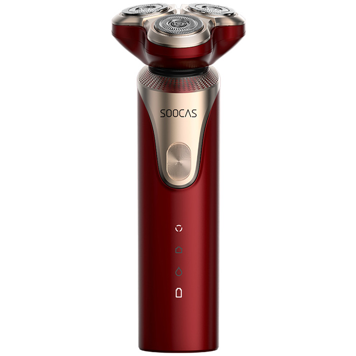 Afeitadora eléctrica xiaomi SOOCAS S3, Afeitadora eléctrica de 3 cabezales, afeitadora en seco, húmedo, inteligente, recargable vía USB, resistente al agua, afeitadora para hombre youpin: S3 red