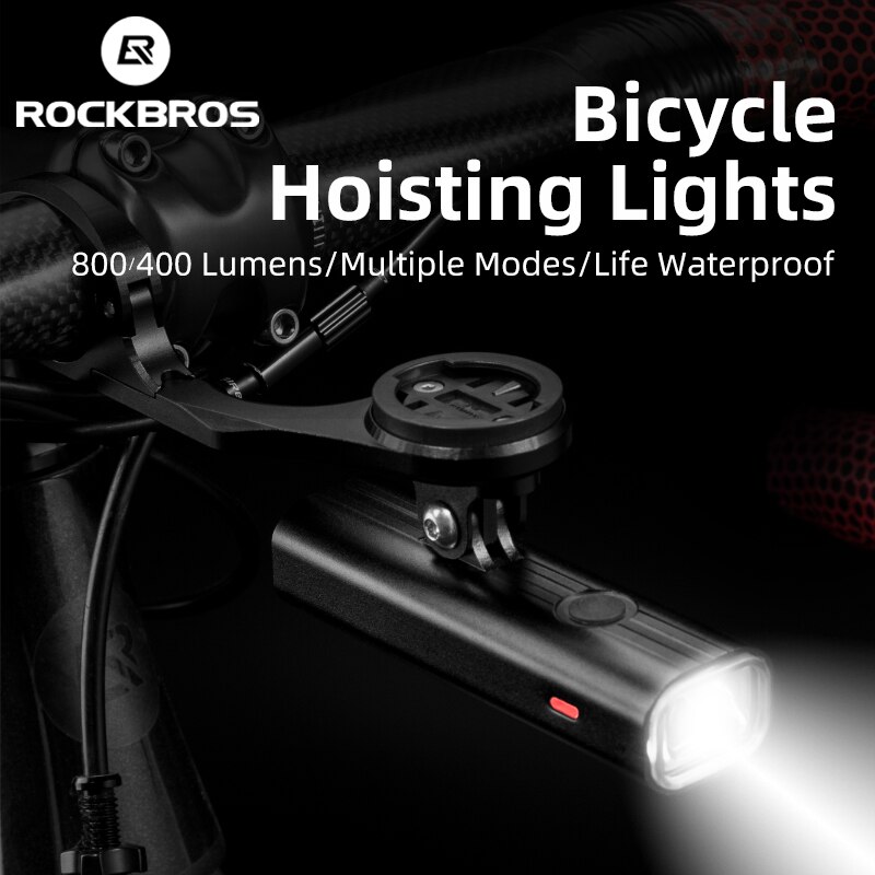 ROCKBROS-Foco de manillar delantero para bicicleta, linterna LED para ciclismo, accesorios para bicicleta de montaña