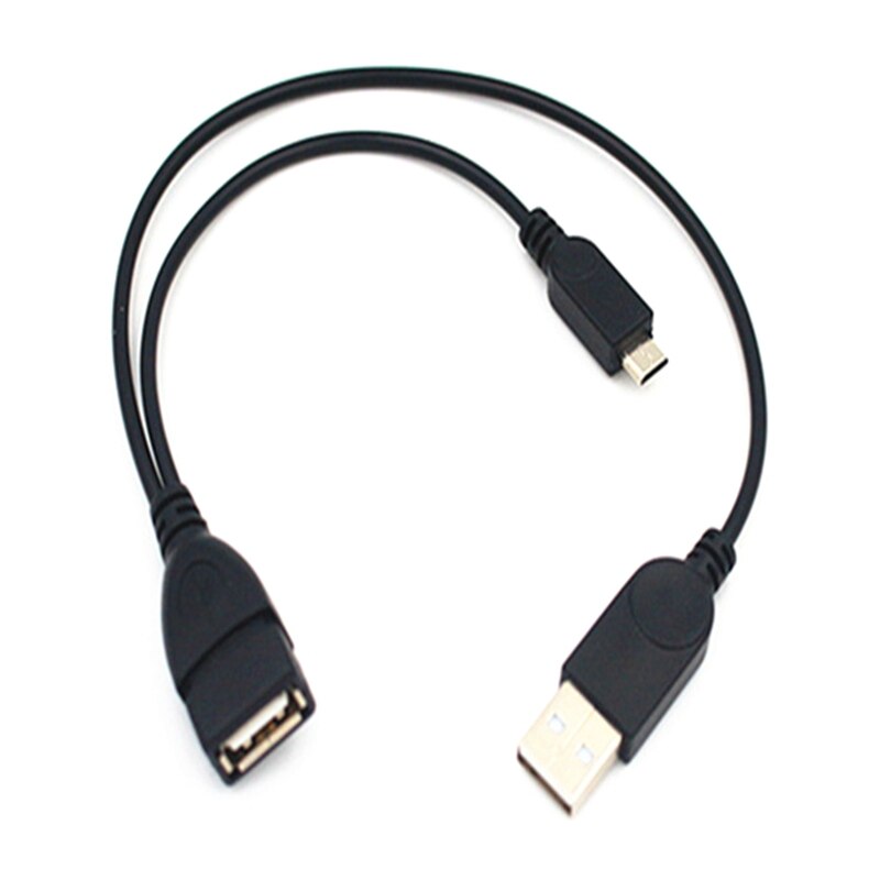 Micro USB 2.0 5 Pin Host OTG Cable adapter With USB Power For Cell Phone Tablet PC mobile phone external U disk reader cable