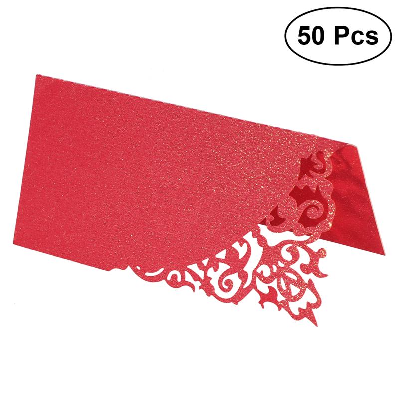 50PCS Hollow Place Wedding Seat Card Table Card Sign-In Card Wedding Invitation Table Cards Name Place Card Table Decoration: Yellow