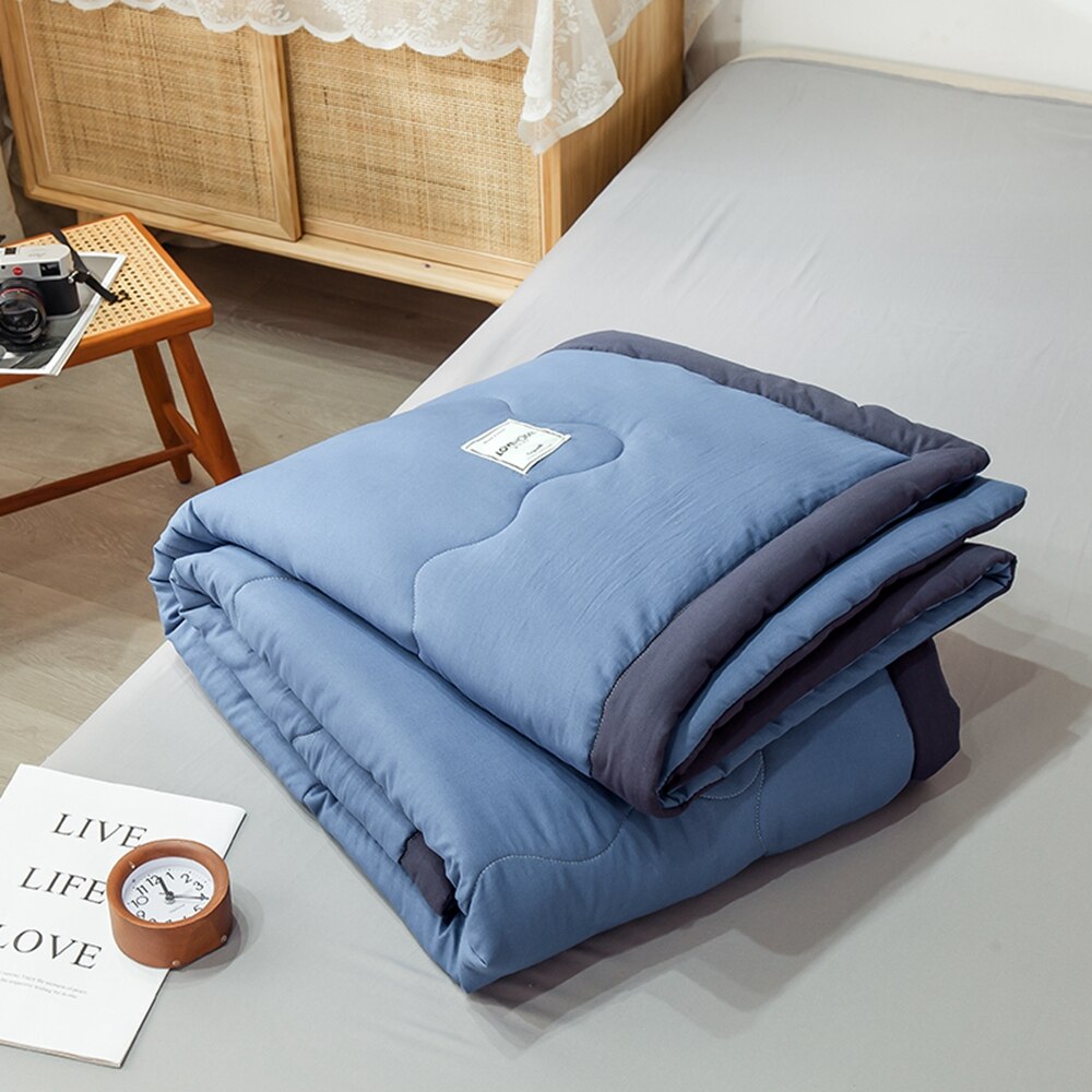 Blau Sommer Steppdecken Bettwäsche Wirft Decke Karikatur Tröster Bett Abdeckung Quilten Hause Textilien Geeignet für Erwachsene freundlicher
