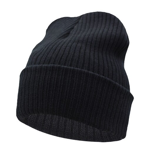 Beanies Winter Hat For Men Knitted Hat Women Winter Hats For Women Men Knit Caps Blank Casual Wool Warm Flat Bonnet Beanie: black