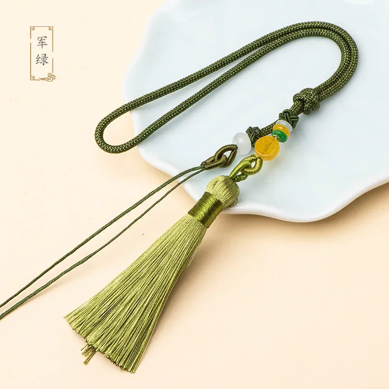 Hermosas borlas, flecos de hilo de poliéster, colgantes decorativos, adornos artesanales, llavero DIY, accesorios de cortina: Blanco