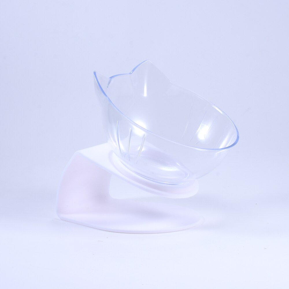Bol à chien Double bol pour chat antidérapant avec support pour animaux de compagnie bol à eau pour chat nourriture pour chats bols pour animaux de compagnie pour chiens fournitures de produits d'alimentation: Transparent Single