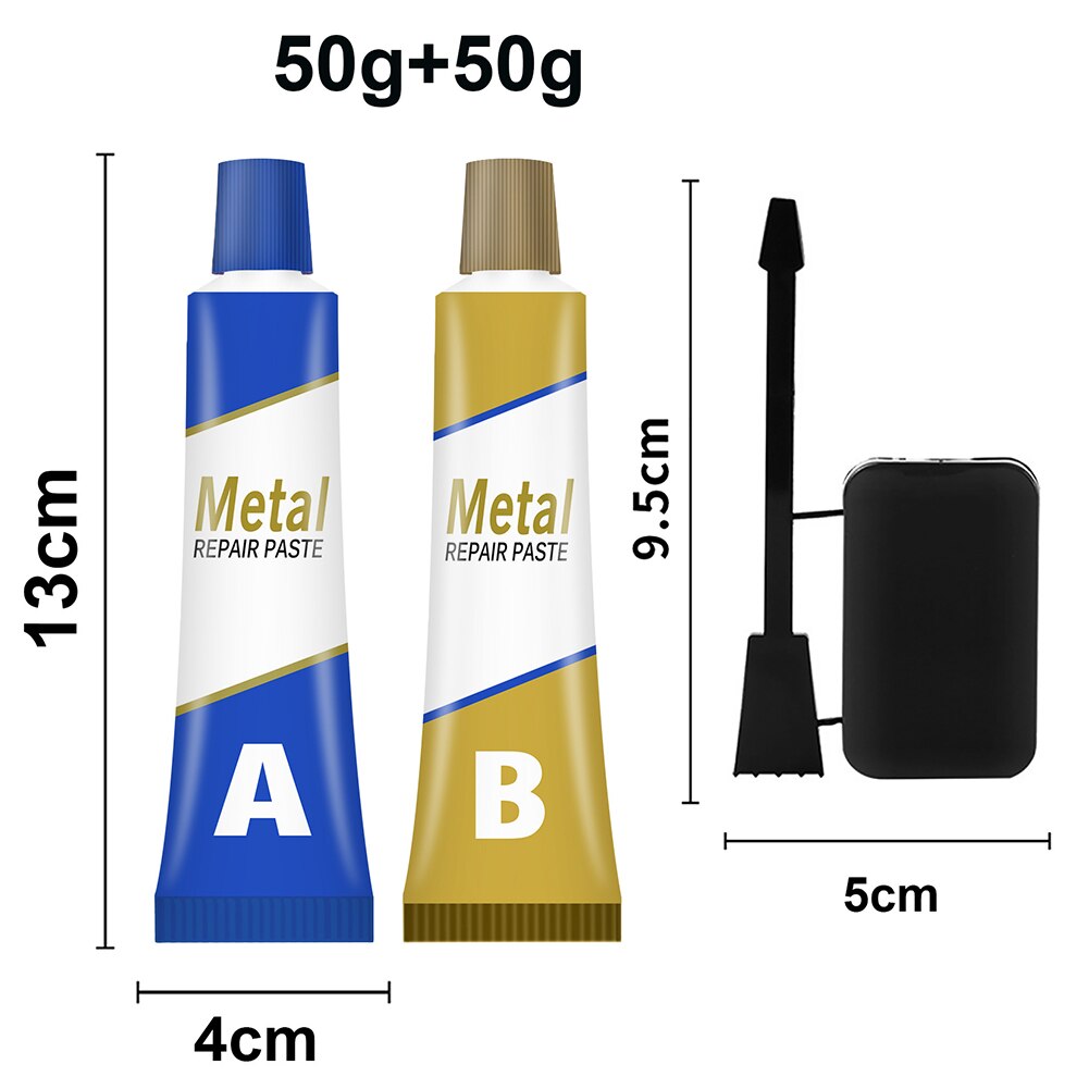 2Pcs A+B Metal Repairing Adhesive Super Glue Iron Steel Industrial Repair Paste Auto Radiator Water Tank Special Welding Glue: 100g