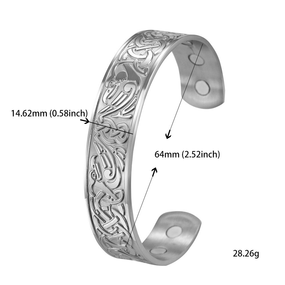Skyrim saluto Terapia Magnetica 316L Bracciali in Acciaio Inox Fenice totem Vichingo Del Polsino Del Braccialetto Del Wiccan Amuleto Del Braccialetto Delle Donne Degli Uomini