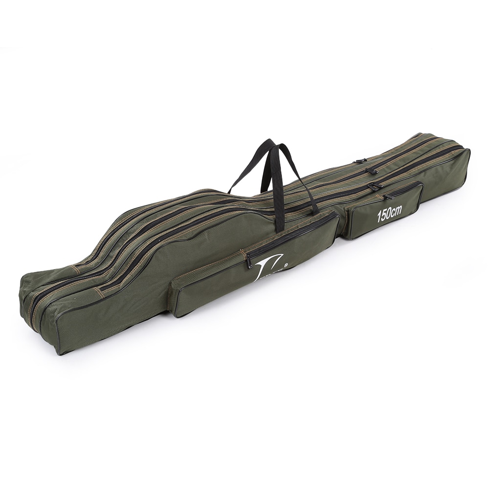 100/130/150cm Portable Folding Fishing Rod Carrier Canvas Fishing Pole Tool Storage Bag Case Fishing Gear Tackle Fishing Rod Bag