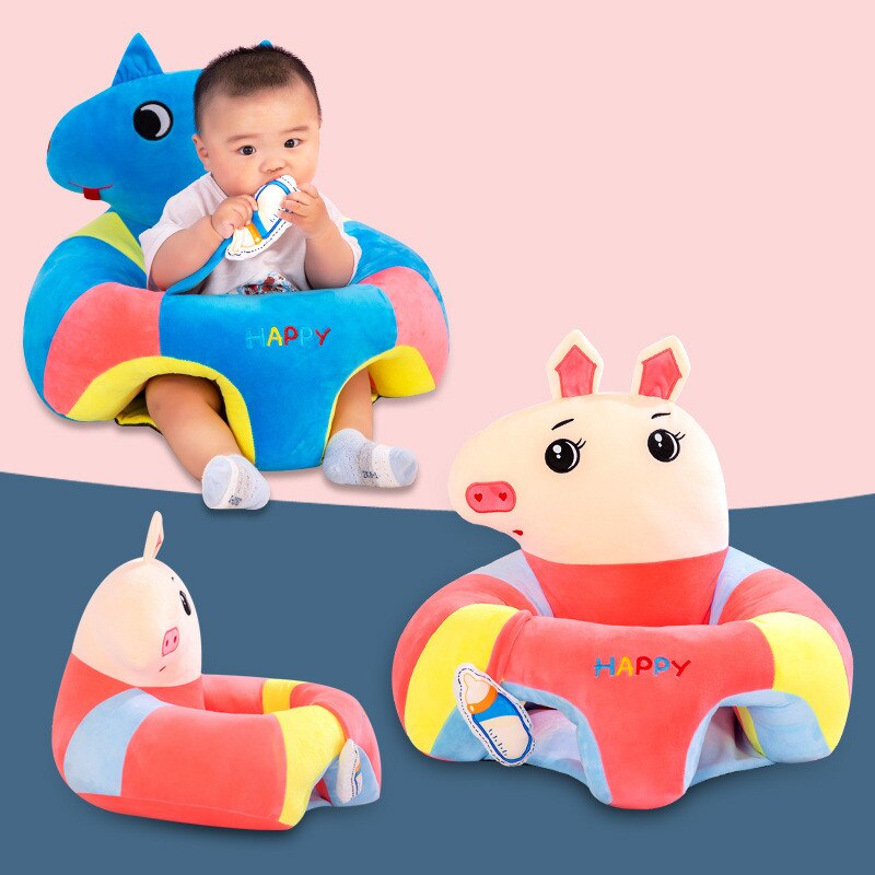 Babysofa plysstol, der lærer at sidde, sædeovertræk komfortabelt toddler reden pust vaskbar uden fyldstof vuggestol