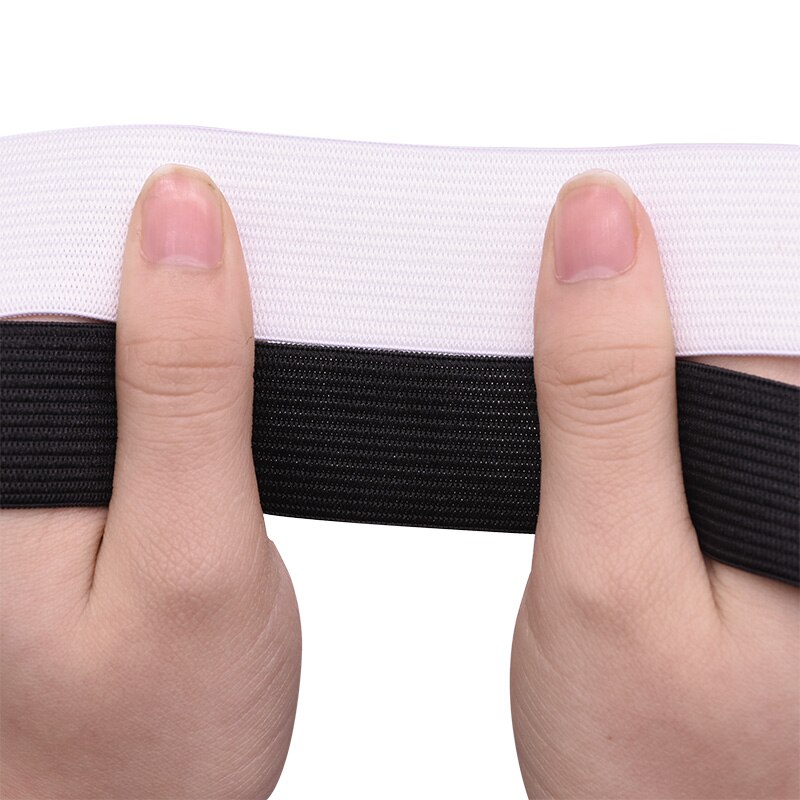Banda elástica plana para costura, cinta de goma blanca y negra, accesorios de ropa, manualidades, 10 yardas