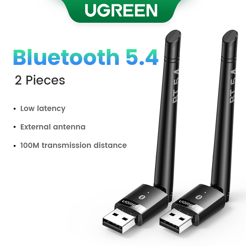 UGREEN Adapter USB Bluetooth 5.3 5.4 120M Dongle do komputera Bezprzewodowa mysz Klawiatura Muzyka Odbiornik audio Nadajnik Bluetooth: Ciemnoszary