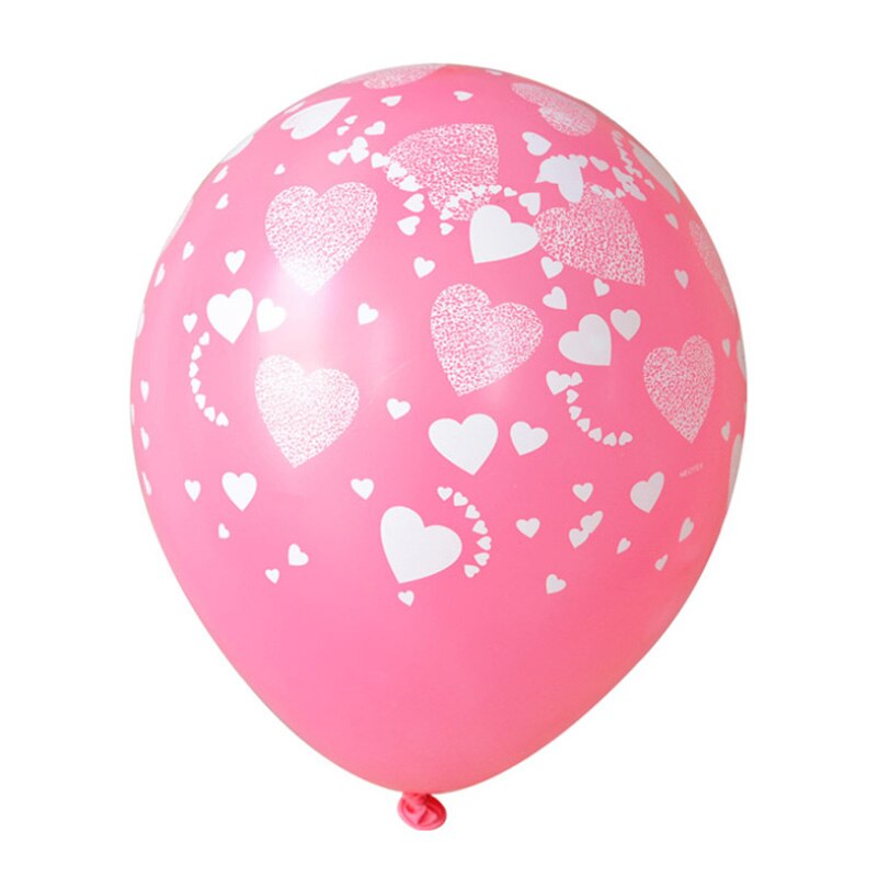 Volledige print harten 12inch ronde latex ballonnen helium ondersteuning Bruiloft decoratie verjaardagslevering Valentijn dagen 100 stks/partij: pink ballons prints