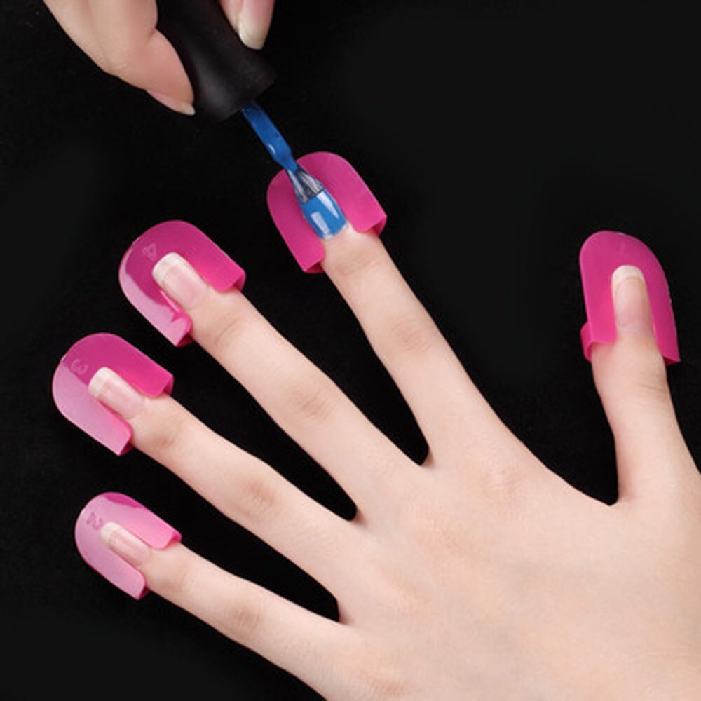 26 stk negleforlængerstencil negleformbeskytter dæksel spildsikkert fransk manicure neglelak skabeloner nail art værktøjer 10 størrelser