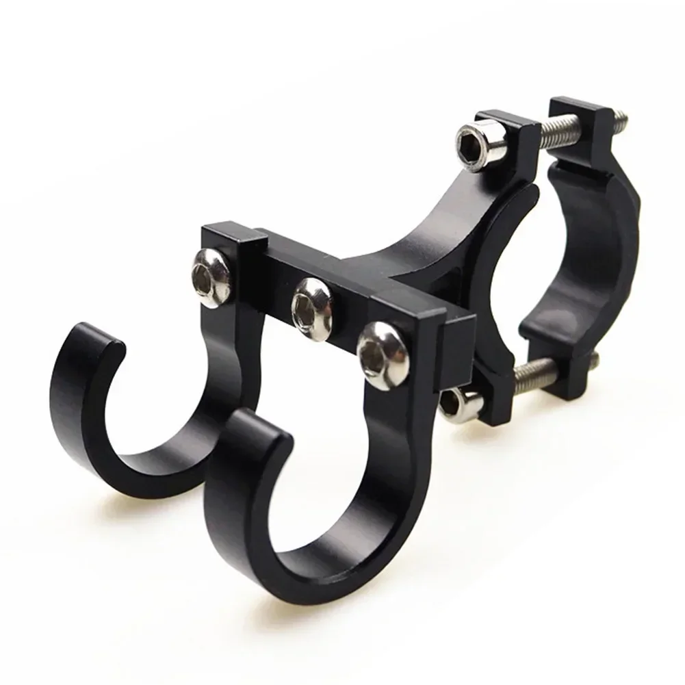 Aluminium Motorfiets Stuur Hangende Haak Verstelbare 2 Hoofden Opberghanger Gesp Haken Motorhelm Haken Fiets: Black