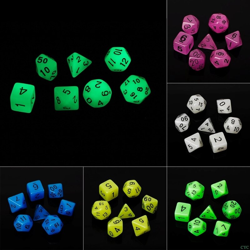 7 pcs multilateral 15mm Transparent Cube Round Corner Portable Table Playing