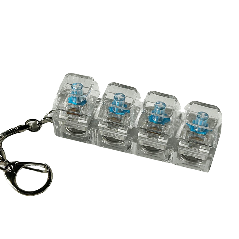 4/9 Keys Mechanical Keyboard Axis Tester LED Keyboard Key Toy Stress Relief DIY Fidget Button Keycap Fidget Keychain Toys