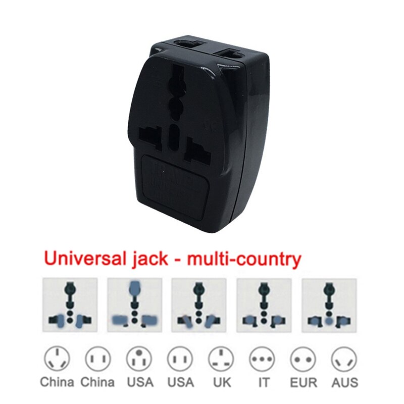 2PCS-EU AU UK Swiss to US Japan Canada Philippines Thailand Taiwan Grounding US 2-in-1 Power Plug Adapter