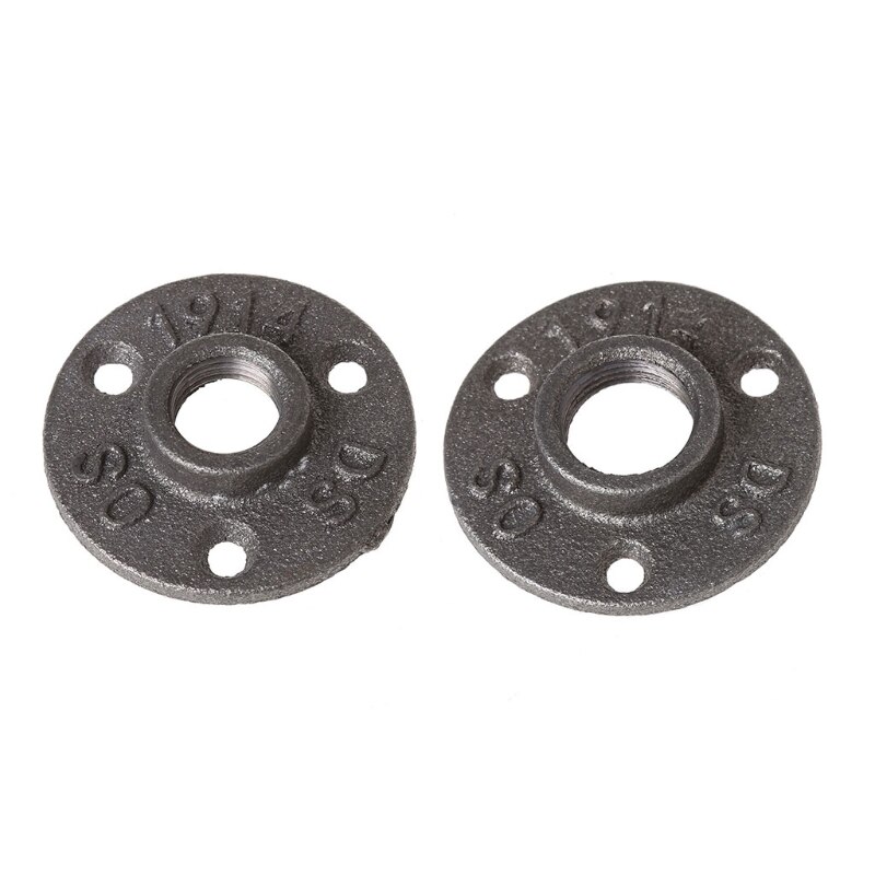 1/2" Malleable Thread Floor Flange Iron Pipe Fittings Wall Mount Industrial