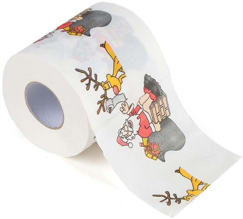 Blødt toiletpapir glædelig jul julemanden træ farverige trykte bad toiletpapir hjem forsyninger indretning tissue 1 rulle