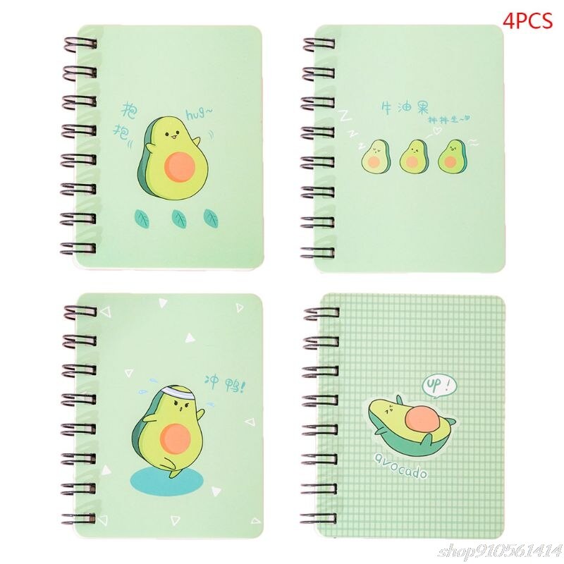 4pcs Avocado Spiral Coil Notebook Blank Paper Jour... – Grandado