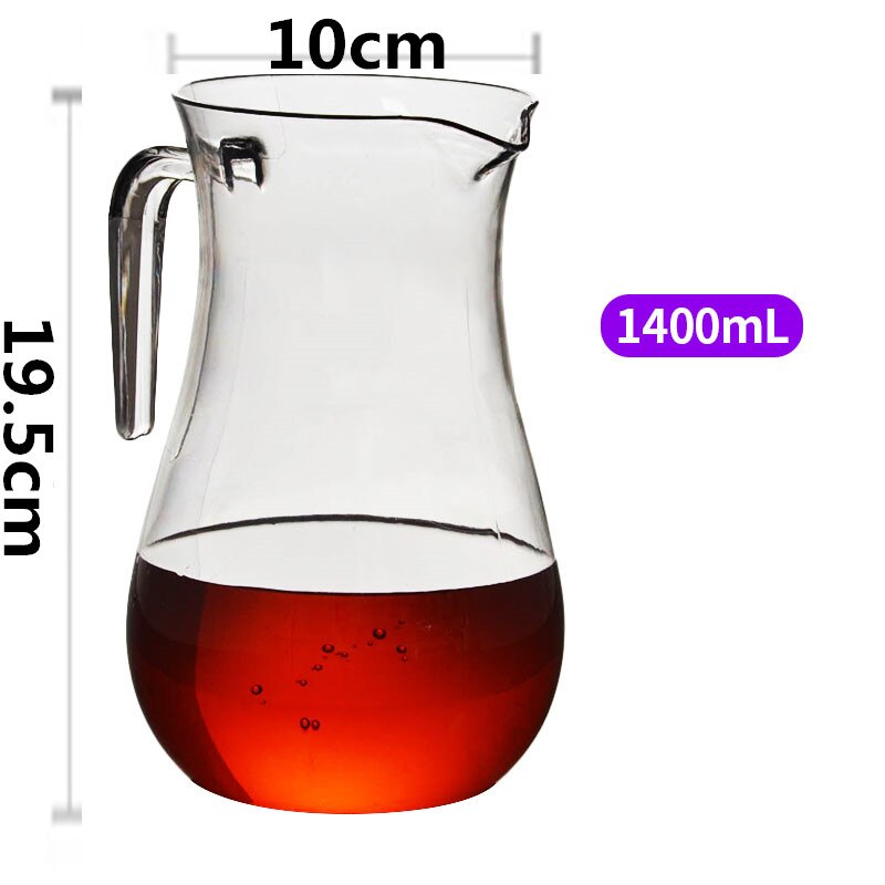 Separador de licor acrílico PC exprimidor con vino tinto Fen vino plástico decantador transparente café fruta jugo alcohol contenedor: F 1400ML