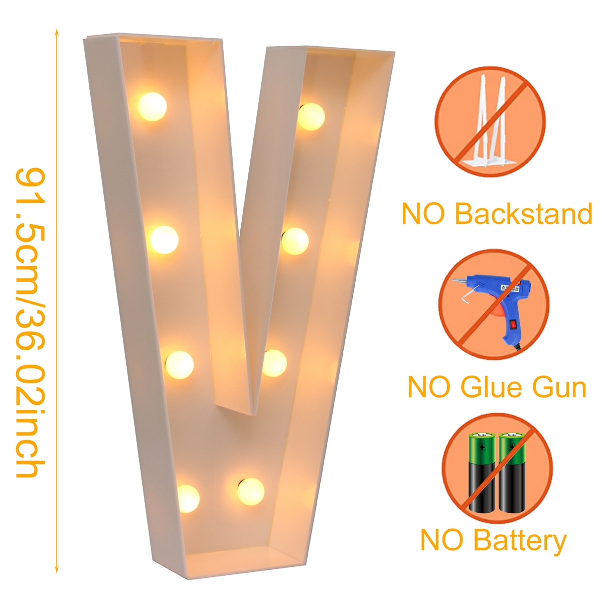 91.5CM DIY Name Giant Led Light Letter Frame Box Wedding Valentine's Day Party Decoration Anniversary Baby Shower Birthday Decor