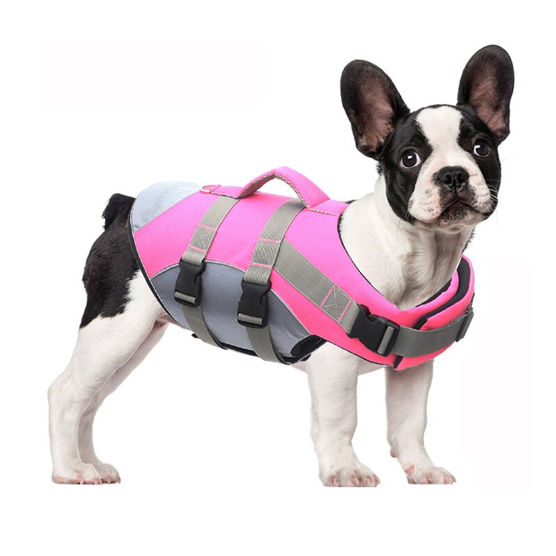 Hunderedningsvest sommerhaj kæledyr sikkerhedsjakke til små medium stor hund sikkerhedstøj hunde badetøj kæledyr sikkerhedsbadedragt: Lyserød / M 8-22kg