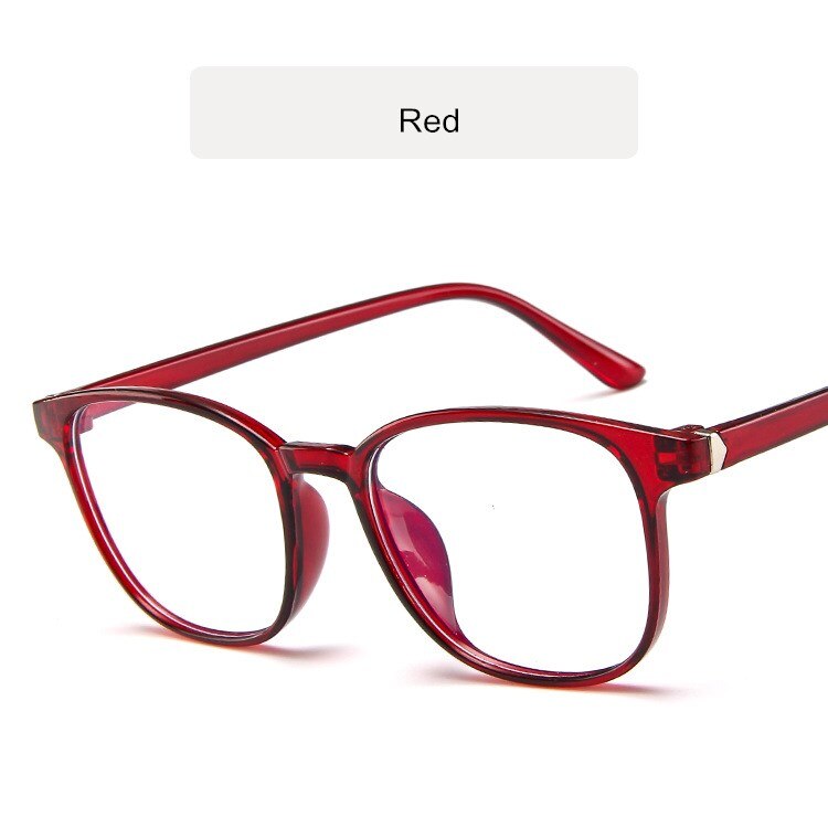 Vintage Square Anti-Blue Light Myopia Women Eyeglasses Plastic Glasses Frame Classic Men Computer Eye Glasses: Red