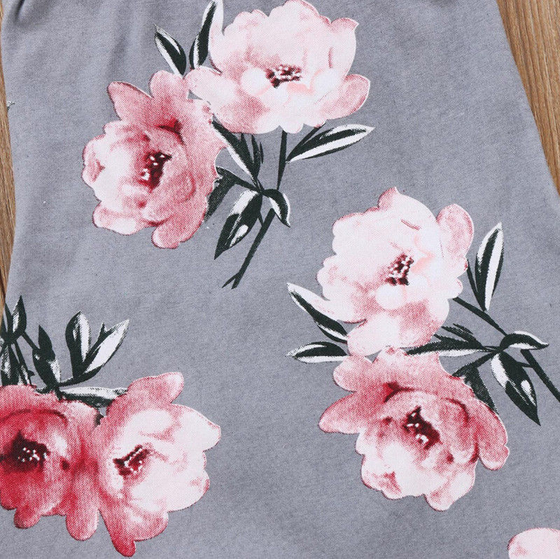 Mærke ærmeløs småbørn spædbarn barn børn baby børn pige blomst grime romper jumpsuit playsuit strop tøj 6m-6t