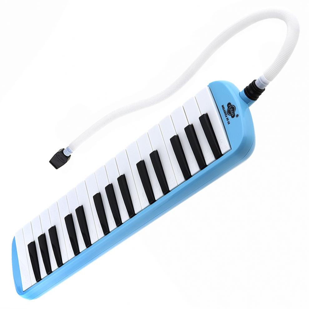 32 nøgle blå harmonika melodica undervisningsinstrumenter med luksus bæretaske til begyndere keyboardinstrumenter