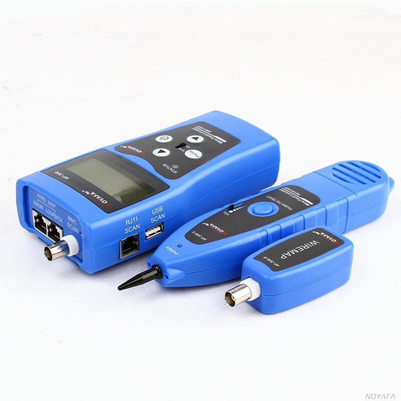 Noyafa Blue NF-308 Cable Tester for Diagnose Tone UTP STP RJ11 Telephone BNC RJ45 Network LAN Wire Tracker Tracer with LCD NF308