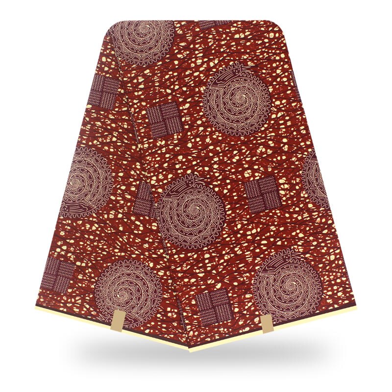 Pagne africain nigérian, véritable tissu wax néerlandais, tissu imprimé africain, tissu en coton, robe de soirée: Brun foncé