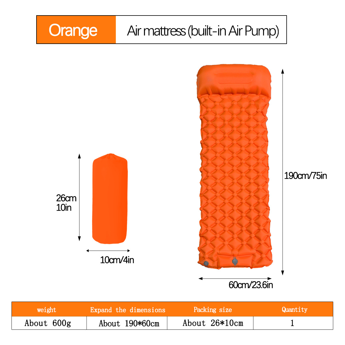 Camping Sleeping Mats -Self Inflating Sleeping Pad, Ultralight Air Mattress,Compact Sleeping Mats for Camping, Hiking, Traveling: PURPLE