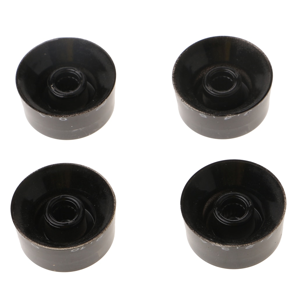 Paquete de 4 perillas de Control de tono de volumen, tapas con número de plástico para guitarra eléctrica Les Paul, color negro