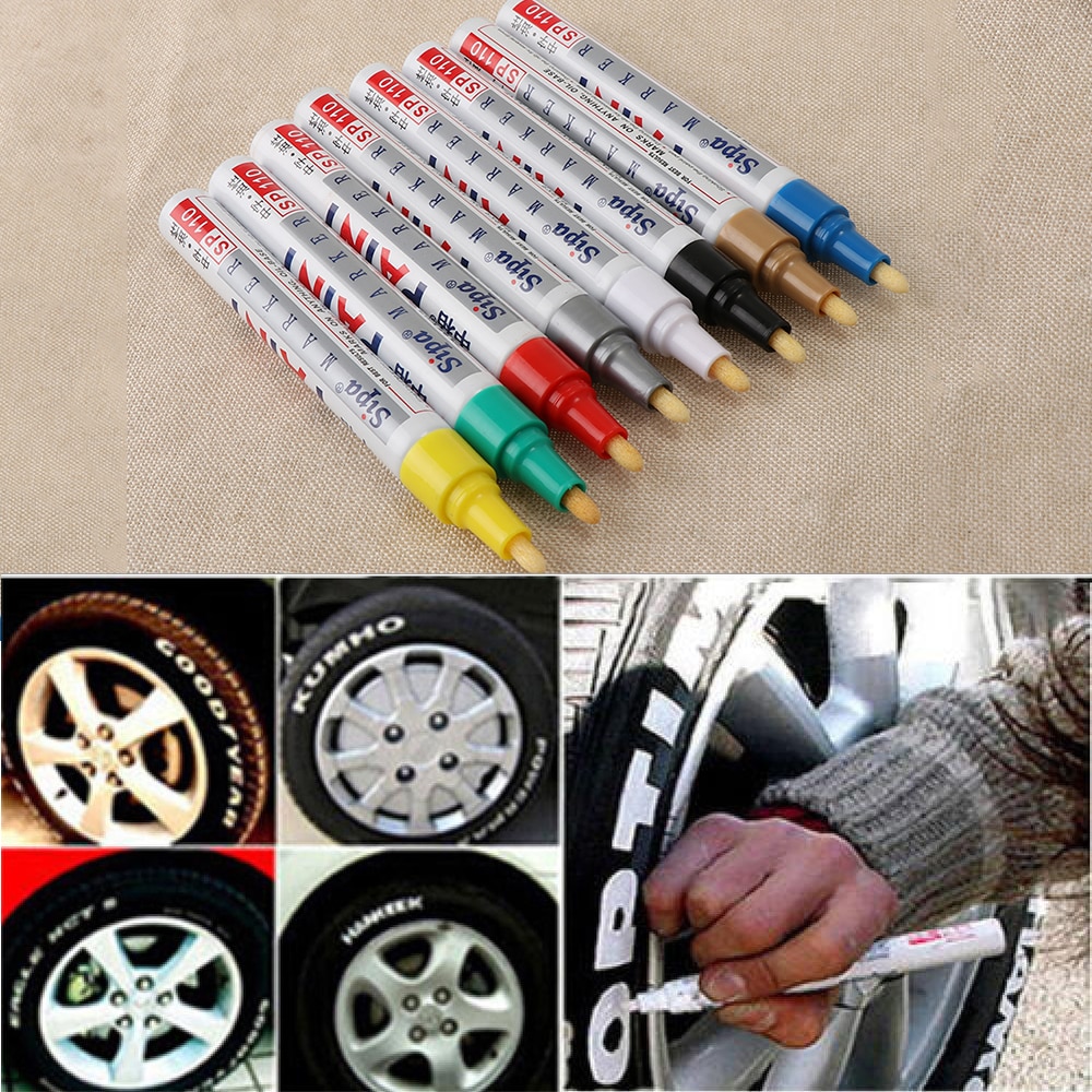Rotulador de pintura permanente para neumáticos de coche y motocicleta, resistente al agua, Universal, 1 unidad
