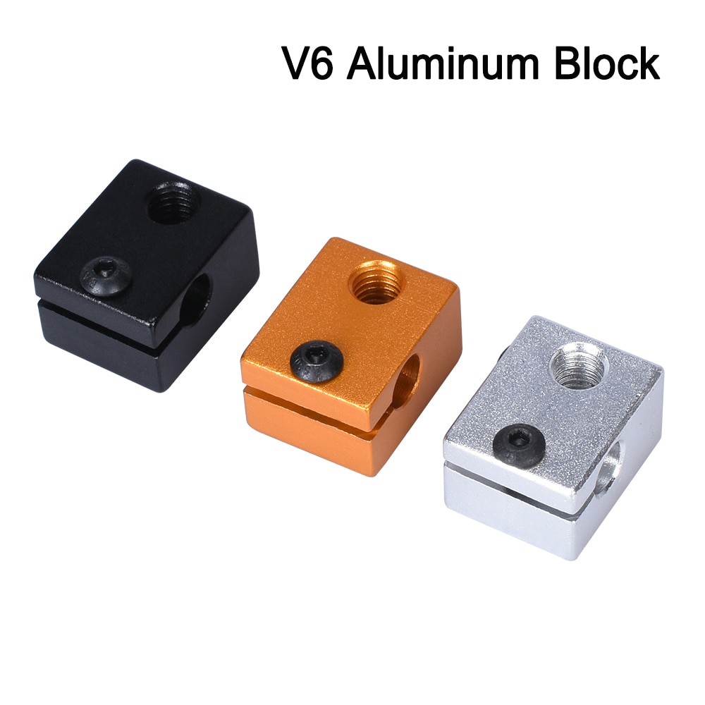 3D Printer Onderdelen V6 Verwarmd Blok Makerbot MK8 MK10 E3D V5 V6 Vulkaan voor Head Extruder J-head Aluminium blok