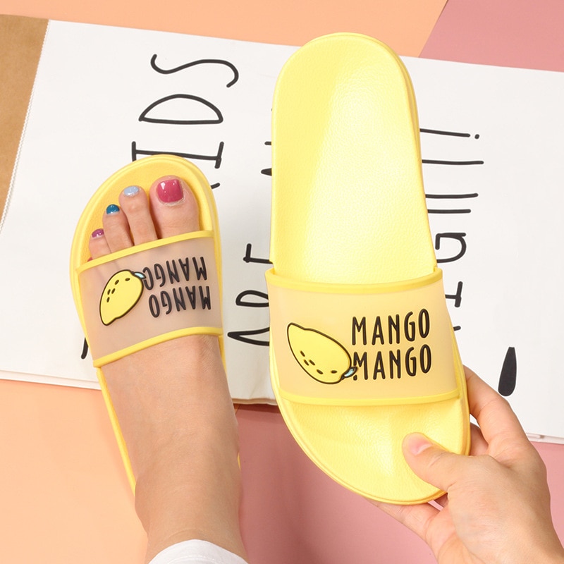 Sommer hjemmesko kvinder sko sød frugt gelé farve gennemsigtig åben tå flip flops klare udendørs strandrutsjebaner sandaler