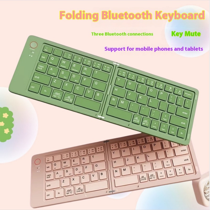 Faltbare bluetooth-tastatur in macaron-farbe, kabellose, tragbare Mini-bluetooth-tastatur mit langer akkulaufzeit, büro-tastatur für pc und Laptop