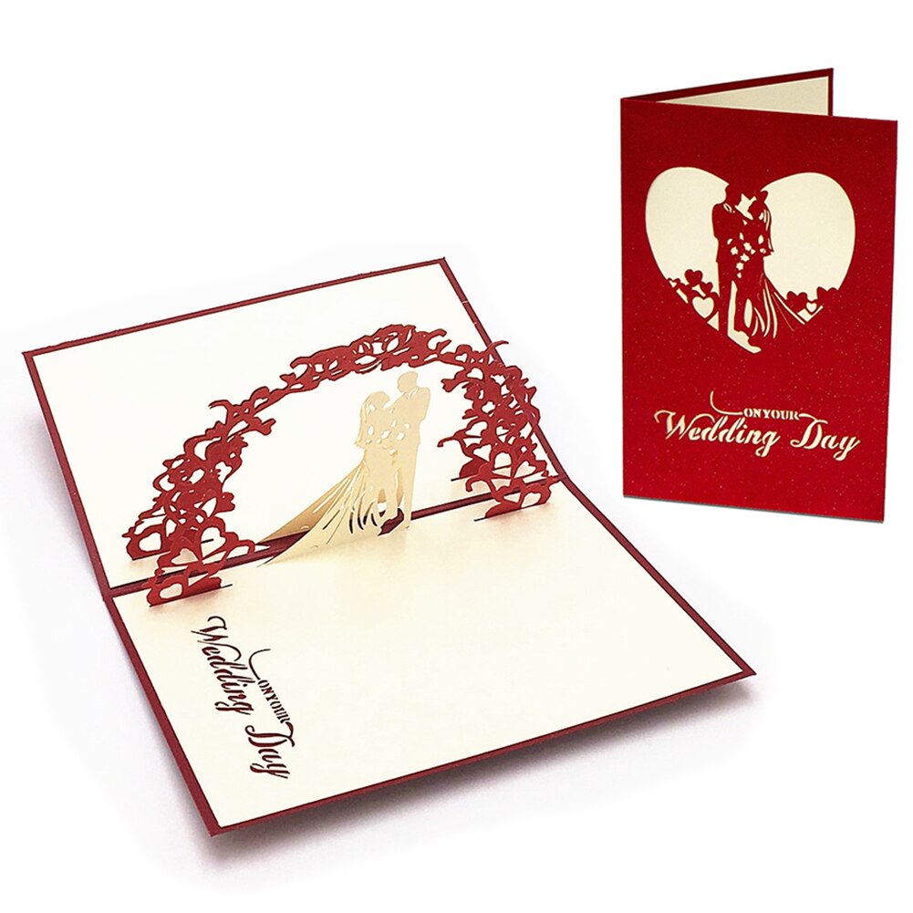 Tarjetas Pop-UP 3D, de San Valentín, postal de amor, invitaciones de boda románticas, tarjetas de felicitación, de aniversario: Default Title