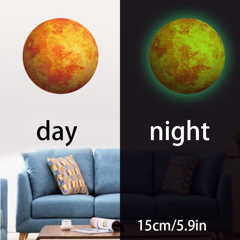 sterben Universum Planeten Galaxis Kinderzimmer Schlafzimmer Leucht Zauberstab Aufkleber Decke Decals Dekoration Solar- System Fluoreszierende Zauberstab Dekor: Venus(5.9inX5.9in)