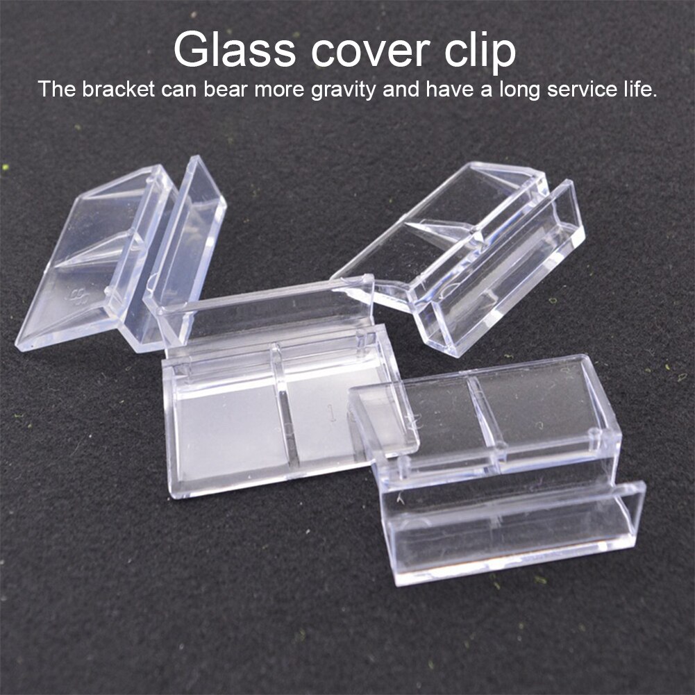 10pcs Glass Cover Clip Multifunctional Acrylic Aquarium Clear Support Holder Easy Install Fish Tank Stand Home Accessories