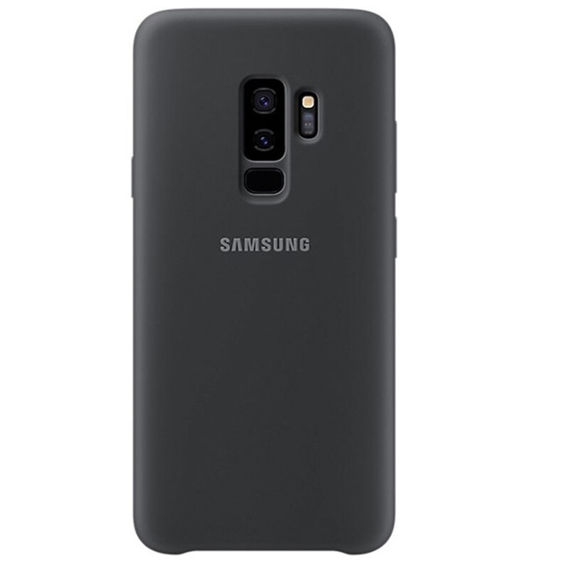 Samsung S9 più la Cassa Del Silicone Della Copertura Posteriore Originale di 100% g9650 9500 Del Silicone Protegge La Fotocamera Morbido Anti-usura di Usura di Protezione caso: For Galaxy S9 Plus / Black