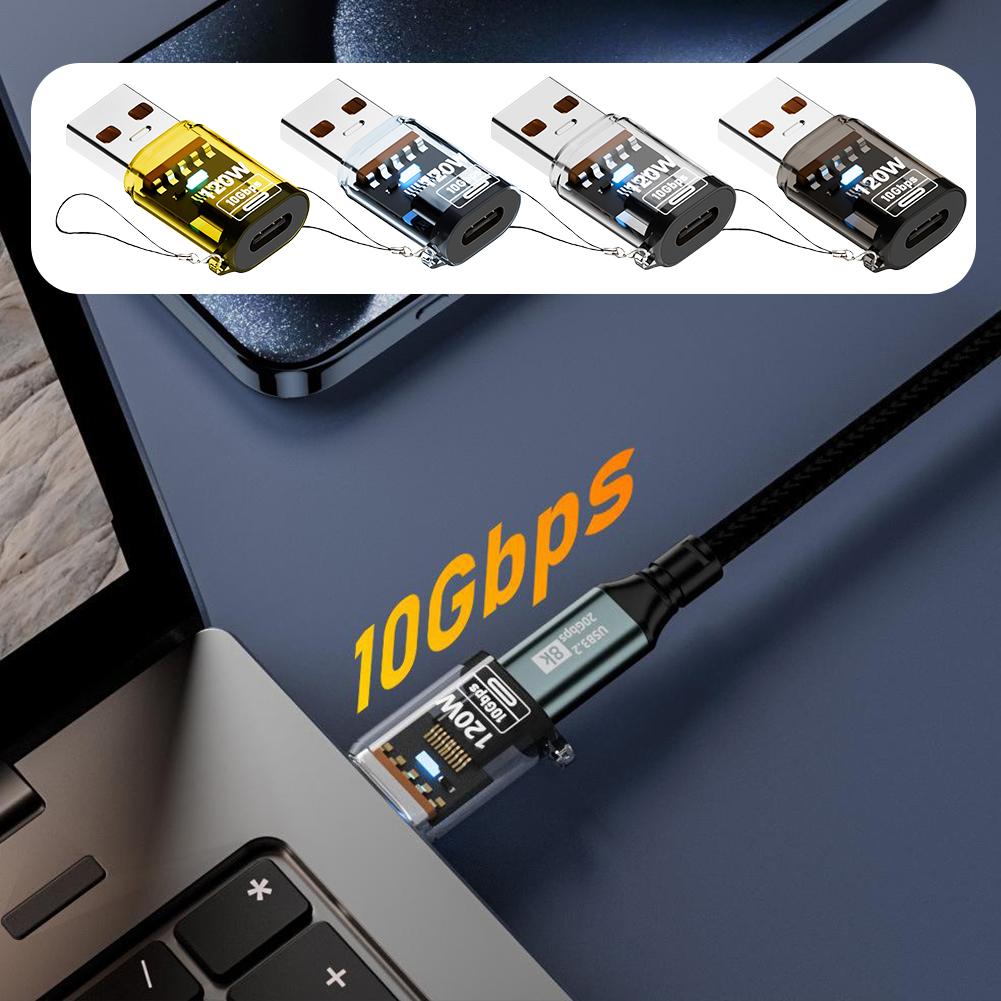 USB 3.2 Type-A To USB-C Adapter OTG 10Gbps 40Gbps 120W 240W 3in1 Fast Charging Adapter Data Transmission Headphones Converter