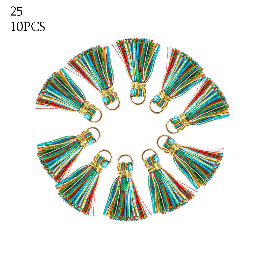 10 sztuk/partia 2cm mini jedwabiście frędzle kolorowe mały kutas robić tworzenia biżuterii materiały krawieckie domu dekoracja zasłony DIY sztuka i rękodzieło: 25