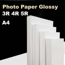 Hoge glanzend fotopapier A4 5R 4R voor kleur inkjet printer Lichtgevende glad oppervlak verschillende grootte 100 sheets/pack