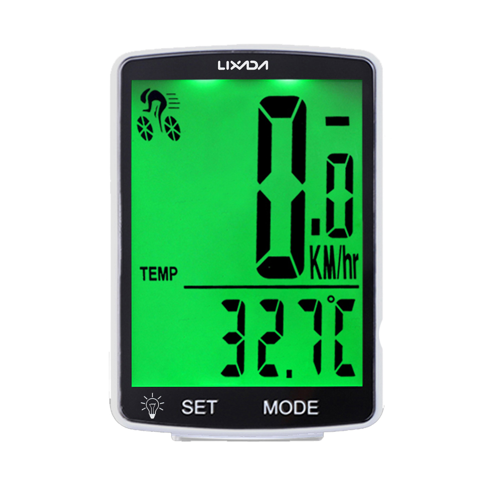 Computador LIXADA-bicicleta sem fio com tela LCD, MTB velocímetro, odômetro, IPX6 impermeável, medição do ciclo, temperatura, cronômetro: Vermelho