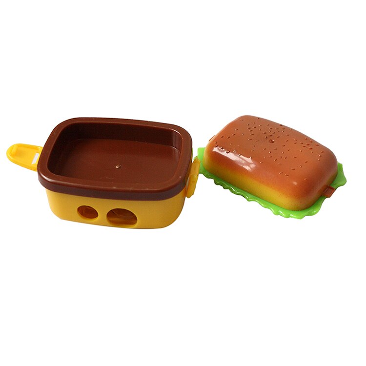 2 agujeros hamburguesa lápiz borrador sacapuntas novedad niños herramientas de aprendizaje