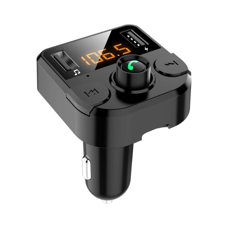 Car Bluetooth Player Dual USB Car Bluetooth Hands-Free Phone Multi-Function Card FM Receiver Mobile Phone Charger For MP3: Default Title